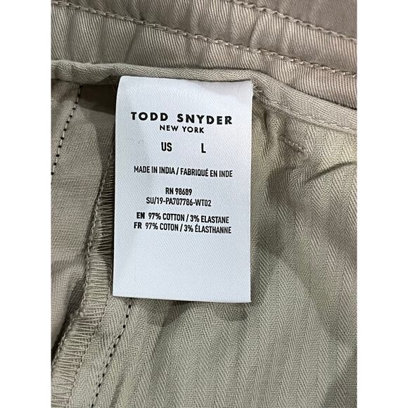 Todd Snyder NY Designer Drawstring‎ Chino Trouser Pants Stone Beige Stripe Lg - Picture 8 of 9